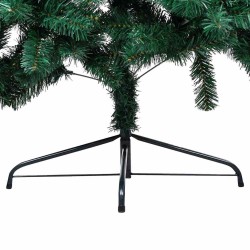 Demi-arbre de Noël artificiel pré-éclairé et boules vert 180 cm 558354558354