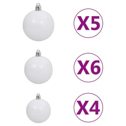 Arbre de Noël artificiel pré-éclairé et boules vert 150 cm PVC 558357558357