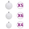 Arbre de Noël artificiel pré-éclairé et boules vert 150 cm PVC 558357558357