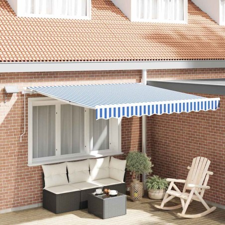 Auvent Rétractable Bleu et Blanc 350 x 250 cm 558362558362