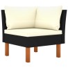 Salon de jardin 6 pcs Résine tressée et bois d'eucalyptus Noir 558367558367