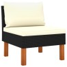 Salon de jardin 7 pcs Résine tressée et bois d'eucalyptus Noir 558371558371