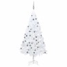 Arbre de Noël artificiel pré-éclairé et boules blanc 150 cm PVC 558372558372