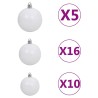 Arbre de Noël artificiel pré-éclairé et boules vert 210 cm PVC 558373558373