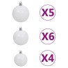 Arbre de Noël artificiel pré-éclairé et boules blanc 120 cm PVC 558377558377
