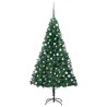 Arbre de Noël artificiel pré-éclairé et boules vert 180 cm PVC 558380558380