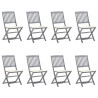 Chaises pliables d'extérieur lot de 8 et coussins Bois d'acacia 558382558382