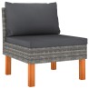 Salon de jardin 7 pcs Résine tressée et bois d'eucalyptus Gris 558384558384