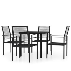 Ensemble à manger de jardin 5 pcs Noir 558387558387