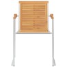 Chaises de jardin lot de 4 bois teck solide et acier inoxydable 558388558388