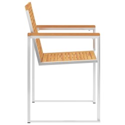 Chaises de jardin lot de 4 bois teck solide et acier inoxydable 558388558388