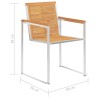 Chaises de jardin lot de 4 bois teck solide et acier inoxydable 558388558388