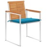 Chaises de jardin lot de 4 avec coussins Bois d'acacia massif 558389558389