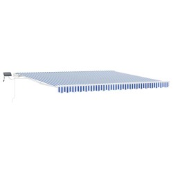 Auvent Rétractable Bleu et Blanc 500 × 300 cm 558391558391