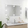 Miroir mural sans cadre avec lampes LED Rectangulaire Verre 558399558399