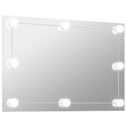 Miroir mural sans cadre avec lampes LED Rectangulaire Verre 558399558399