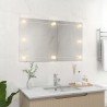 Miroir mural sans cadre avec lampes LED Rectangulaire Verre 558399558399