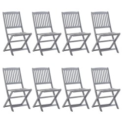 Chaises pliables d'extérieur lot de 8 et coussins Bois d'acacia 558412558412
