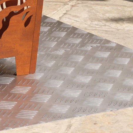 Nez de marche Rectangulaire 2 pcs Argenté 100 x 50 cm Aluminium 558414558414