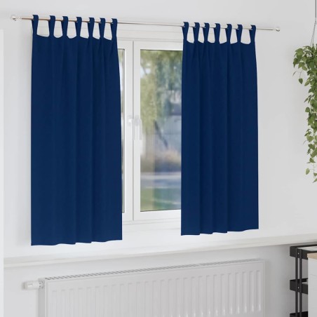 Rideaux occultants avec anneaux 2 pcs Bleu foncé 175 x 140 cm 558417558417