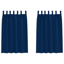Rideaux occultants avec anneaux 2 pcs Bleu foncé 175 x 140 cm 558417558417