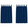 Rideaux occultants avec anneaux 2 pcs Bleu foncé 175 x 140 cm 558417558417