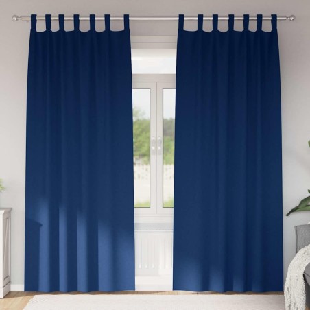 Rideaux occultants avec anneaux 2 pcs Bleu foncé 225 x 140 cm 558418558418