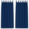 Rideaux occultants avec anneaux 2 pcs Bleu foncé 225 x 140 cm 558418558418