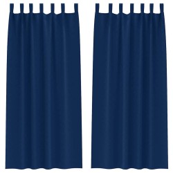 Rideaux occultants avec anneaux 2 pcs Bleu foncé 245 x 140 cm 558419558419