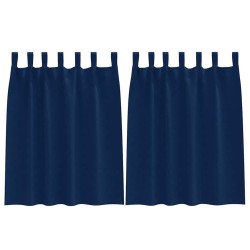 Rideaux occultants avec anneaux 2 pcs Bleu foncé 140 x 140 cm 558427558427