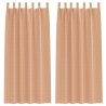Rideaux occultants avec anneaux 2 pcs Marron Clair 245 x 140 cm 558430558430