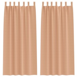 Rideaux occultants avec anneaux 2 pcs Marron Clair 225 x 140 cm 558433558433