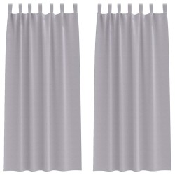 Rideaux occultants avec anneaux 2 pcs Gris métal 245 x 140 cm 558435558435