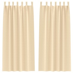 Rideaux occultants avec anneaux 2 pcs Crème 260 x 140 cm 558436558436