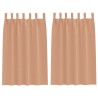 Rideaux occultants avec anneaux 2 pcs Marron Clair 175 x 140 cm 558439558439