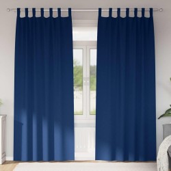 Rideaux occultants avec anneaux 2 pcs Bleu foncé 260 x 140 cm 558440558440