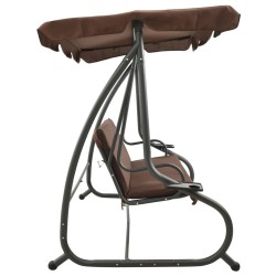 Balancelle d'extérieur avec auvent Couleur café 558441558441