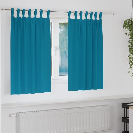 Rideaux occultants avec anneaux 2 pcs Turquoise 140 x 140 cm 558442558442