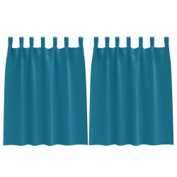 Rideaux occultants avec anneaux 2 pcs Turquoise 140 x 140 cm 558442558442