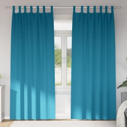 Rideaux occultants avec anneaux 2 pcs Turquoise 245 x 140 cm 558443558443