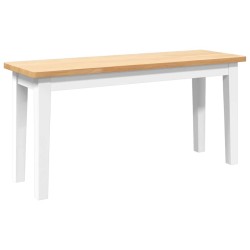 Banc 90 cm blanc bois massif caoutchouc 558444558444