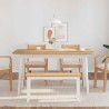 Banc 90 cm blanc bois massif caoutchouc 558444558444