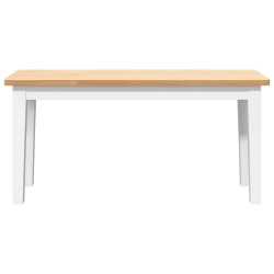 Banc 90 cm blanc bois massif caoutchouc 558444558444