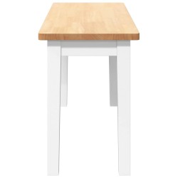 Banc 90 cm blanc bois massif caoutchouc 558444558444