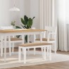 Banc 90 cm blanc bois massif caoutchouc 558445558445
