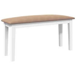 Banc 90 cm blanc bois massif caoutchouc 558445558445