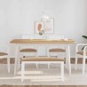 Banc 90 cm blanc bois massif caoutchouc 558445558445