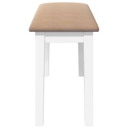 Banc 90 cm blanc bois massif caoutchouc 558445558445