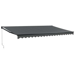 Auvent rétractable anthracite 5x3 m tissu et aluminium 558452558452
