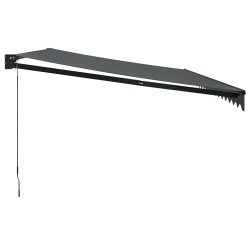 Auvent rétractable anthracite 5x3 m tissu et aluminium 558452558452